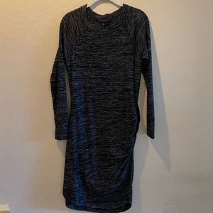 Banana Republic Ruched Long Sleeve Crew Neck Dress